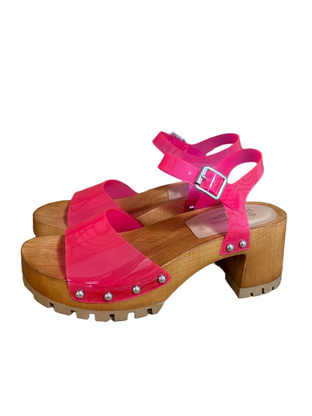 Spinney Lug Sole Platform Sandal In Bright Pink
